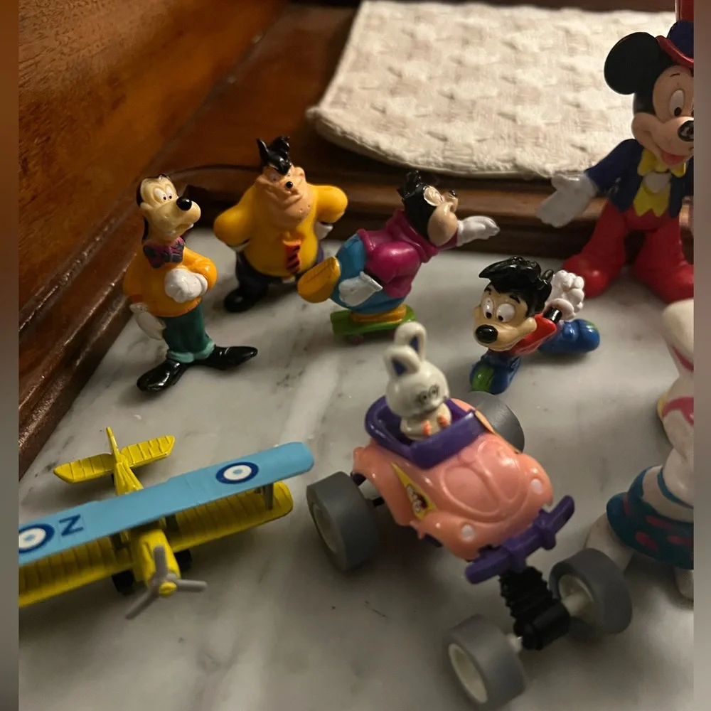 17 Piece Lot of Mixed Character Figurines Disney Care Bears Cabbage Patch Peanut